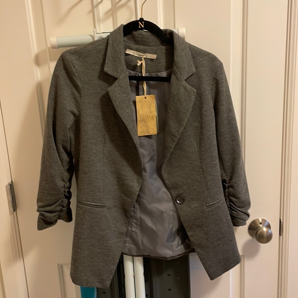 Gibson ruched sleeves blazer, size Medium